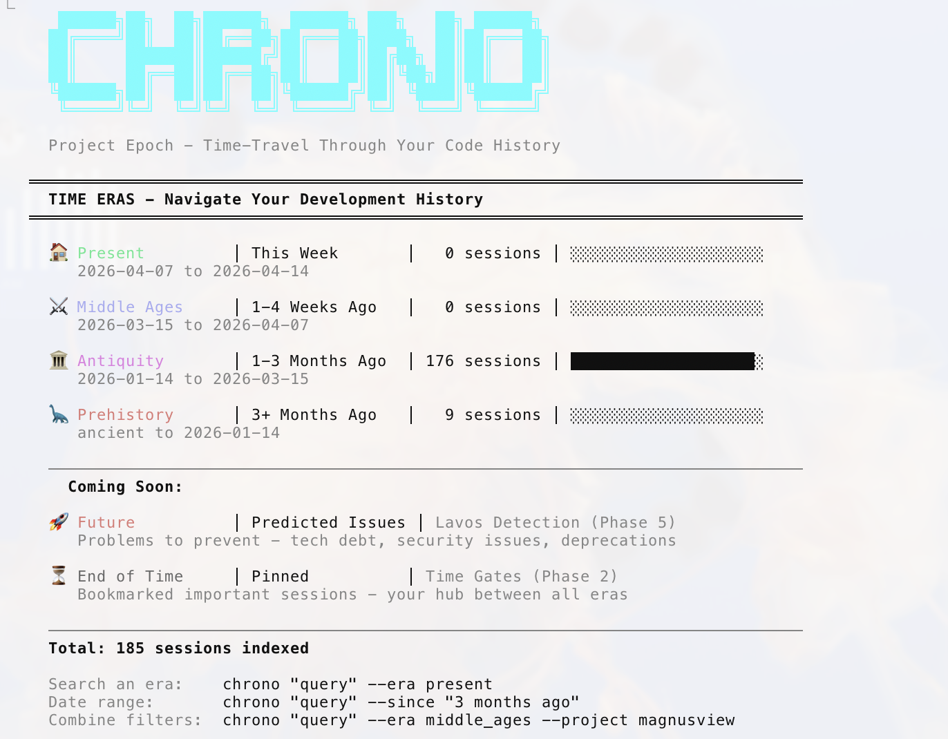 Chrono era-based filtering view