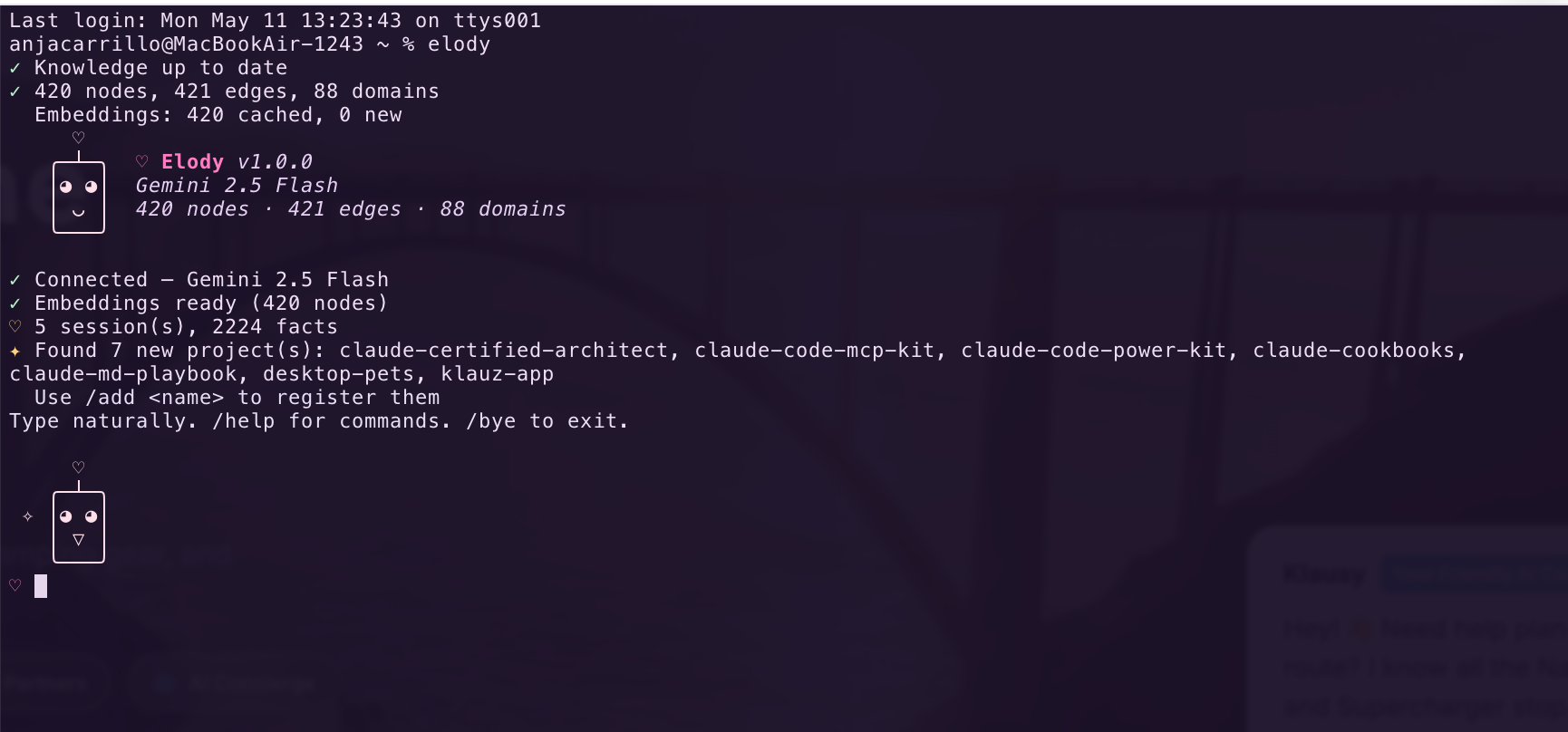 Elody knowledge agent terminal UI